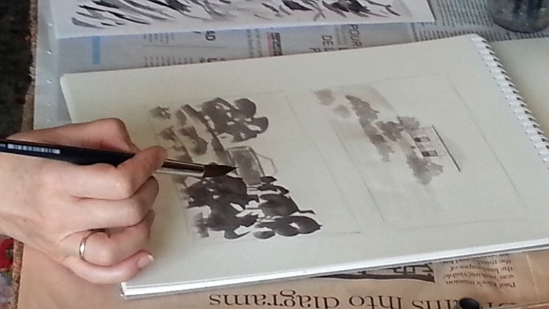 Drawing Practice Studio_brush and ink